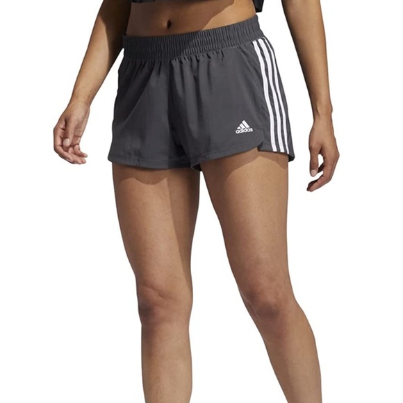adidas Pants - NWT Adidas Pacer Three Stripe Shorts in Gray & White